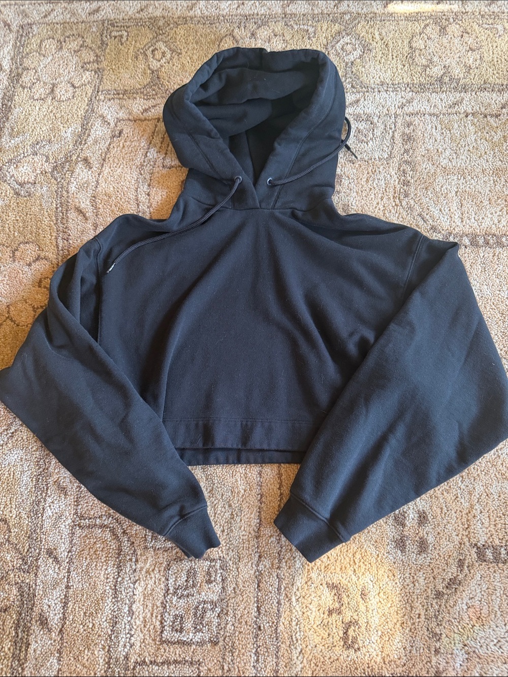 ALO Yoga Black Cropped Hoodie - Minimal Pullover